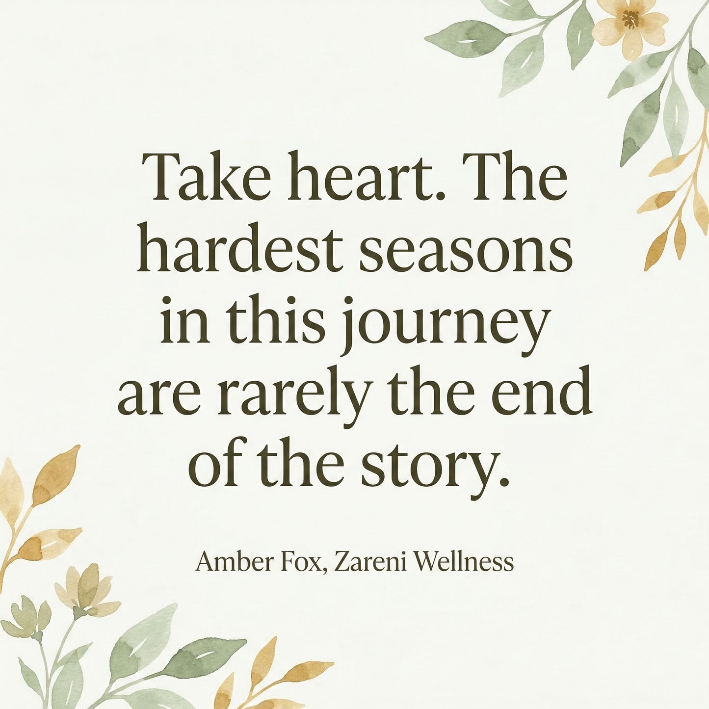 Inspirational quote from Amber Fox of Zareni Wellness encouraging PANS/PANDAS families on their healing journey